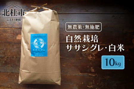 【令和7年度米】自然栽培ササシグレ（無農薬・無施肥）白米10kg 米 白米 自然栽培 無農薬 無施肥 むすび米 希少米 ギフト米 幻の米 ササシグレ 八ヶ岳 大和ファーム 山梨県 北杜市 [h266]