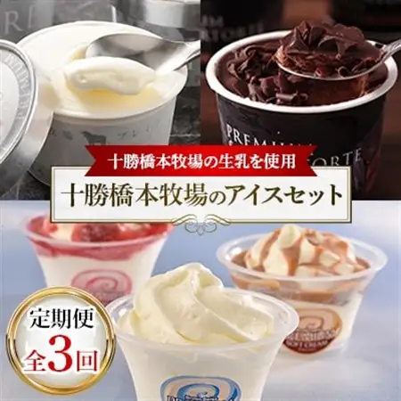 【毎月定期便】十勝橋本牧場のアイスセット全3回_菓子・スイーツ アイス・ジェラート    定期便 定期便  _【配送不可地域：離島】【4007371】