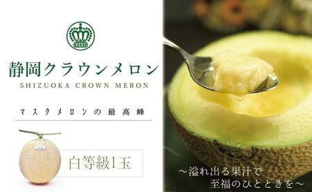 メロン 静岡クラウンメロン 白 1玉 果物 フルーツ 旬の果物 ギフト 配送不可：離島