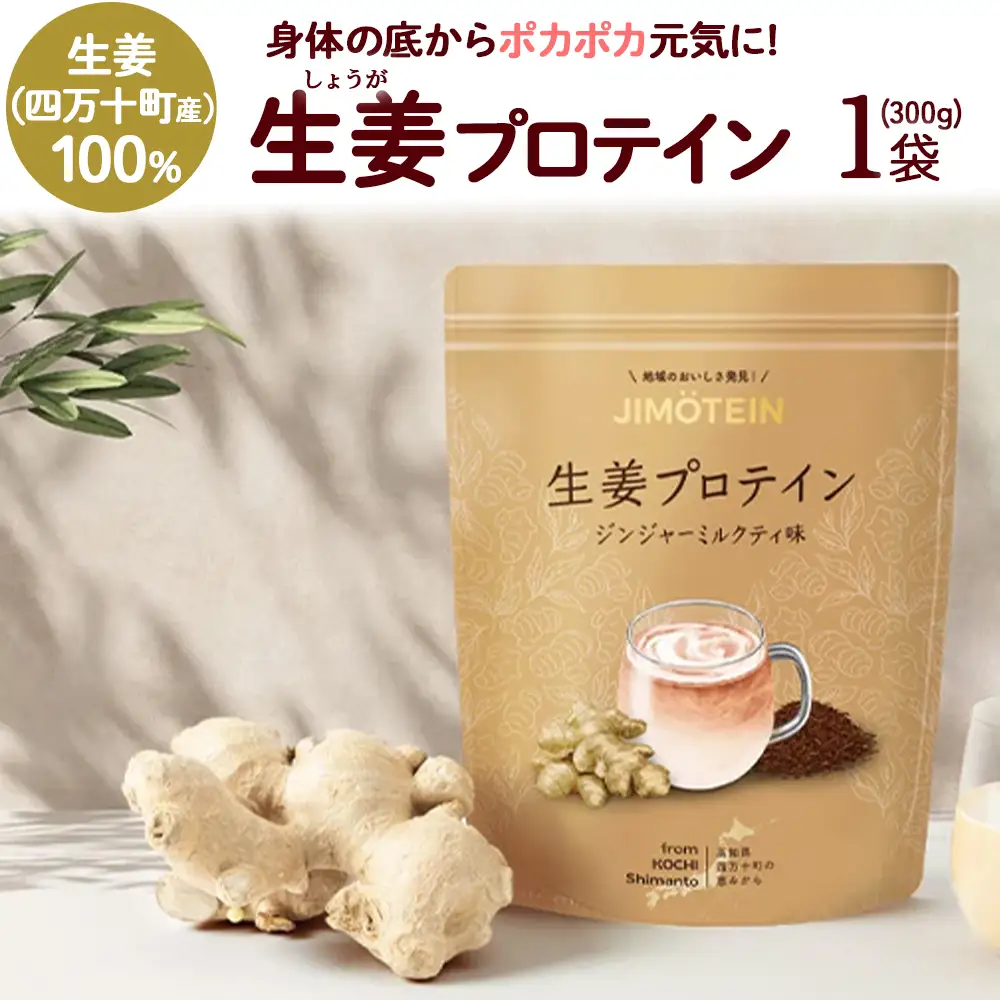四万十町産生姜をたっぷり使用！クラファン291%達成の生姜プロテイン 1袋(300g） しょうが しょうがプロテイン 加工食品 プロテイン 健康食品 美容 ダイエット体づくり 筋トレ タンパク質 ／Org-A04