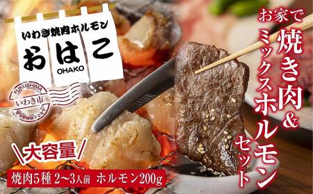 【味付き焼肉セット】＆【新鮮ホルモン】食べ比べ　専門店焼肉セット2～3人前！とミックスホルモンセット