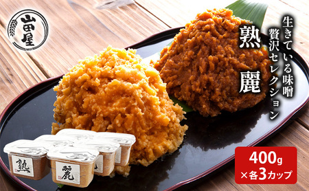 生きている味噌贅沢セレクション400g×各3カップ 調味料 料理 調理 味付け 和食 日本食 みそ汁 