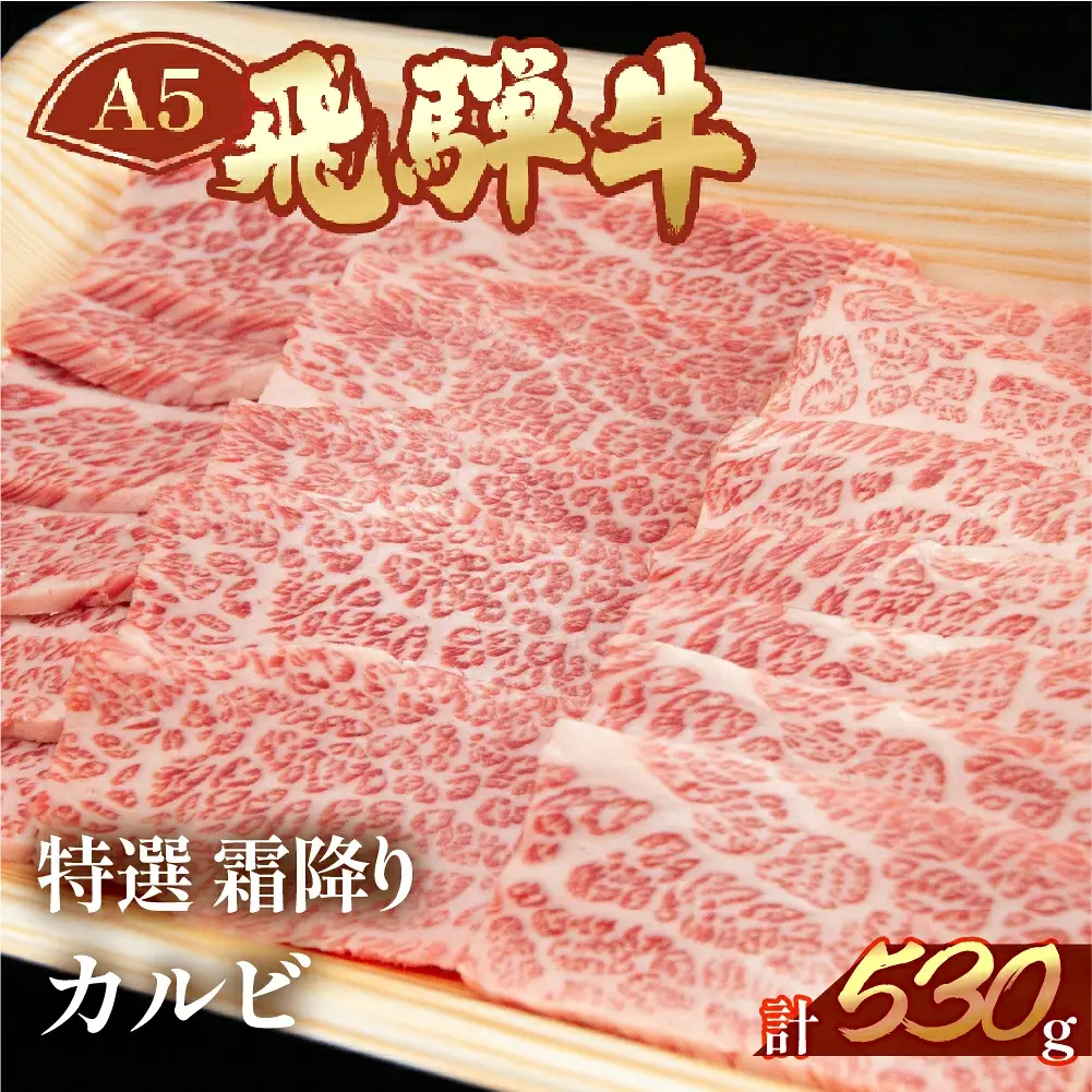 飛騨牛 特選霜降りカルビ 530g【11-1020】