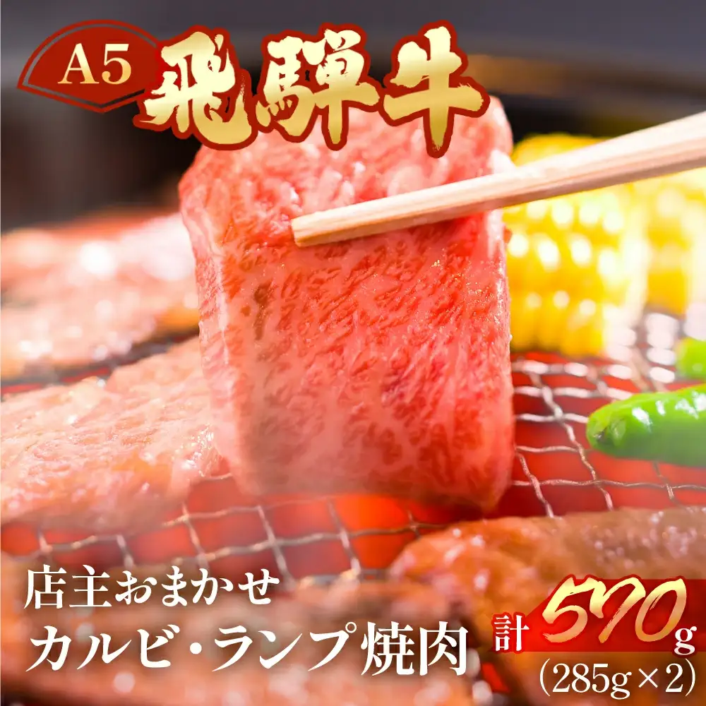飛騨牛 ミックスカルビ・ランプ焼肉 570g（285g×2）【11-1018】