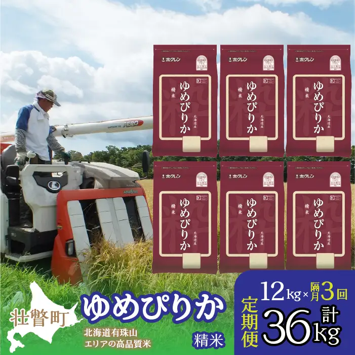 【令和7年産 隔月3回配送】（精米12kg）ホクレンゆめぴりか（精米2kg×6袋） SBTD033