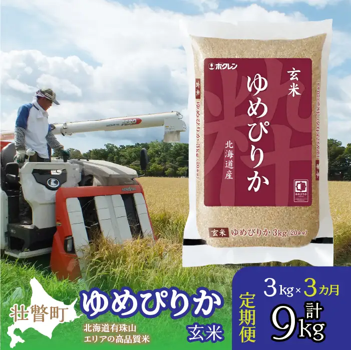 【令和7年産 3ヶ月定期配送】（玄米3kg）ホクレンゆめぴりか SBTD070