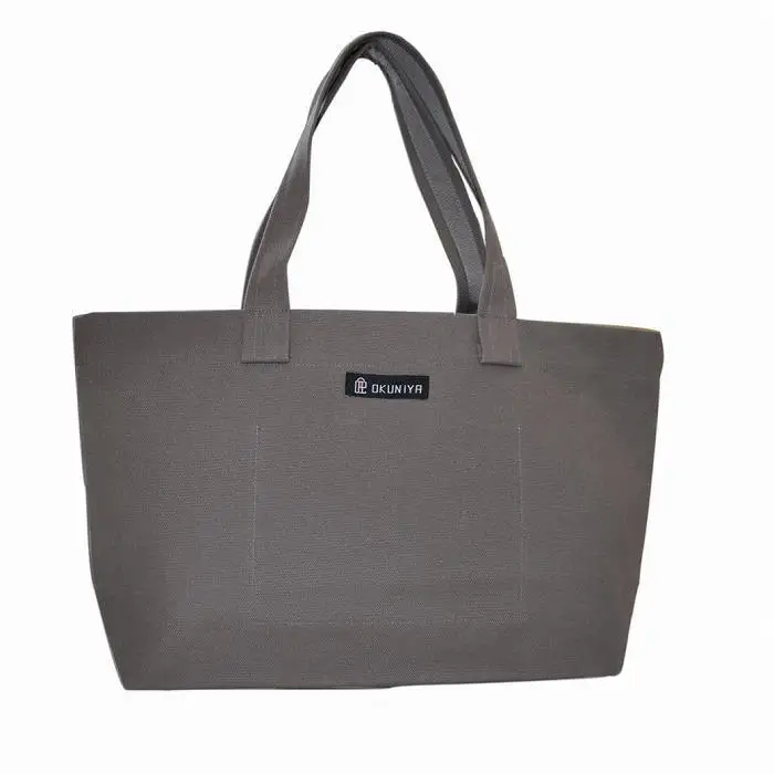 【福岡市の縫製工場オリジナルブランド　OKUNIYA】Wideトートバッグ グレー