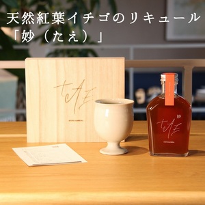 【五感で感じる京都・亀岡】天然紅葉イチゴの フルーツリキュール 「妙（たえ）」＋ 陶グラス 作品2点セット　オリジナルBGM付き