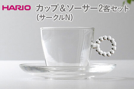 HARIO カップ＆ソーサー 2客セット「サークルN」シリーズ［HTW-CS-C-N］｜ HARIO ハリオ_DL21