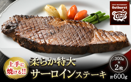 上手に焼ける！！柔らか特大サーロインステーキ 300g×2枚 計600g ｜ 国産 牛肉 肉 お肉 ステーキ 冷凍 栃木県 那須町 〔P-137〕 ※着日指定不可