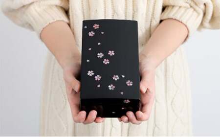 長角小箱 桜（貝入）黒 雑貨 日用品 工芸品  FAD-1223