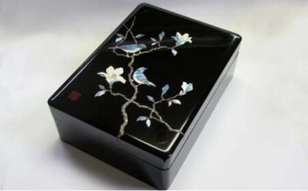 ［高岡漆器］ 文庫 錆絵花鳥 雑貨 日用品 文房具 工芸品  FAD-1235