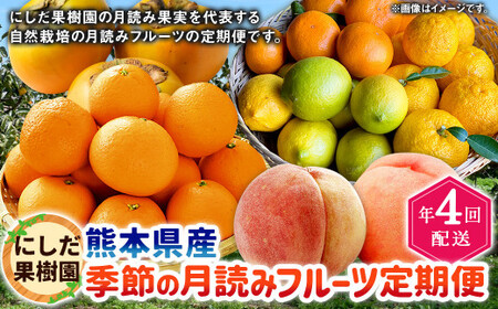 【年4回定期便】にしだ果樹園の熊本県産季節の月読みフルーツ定期便