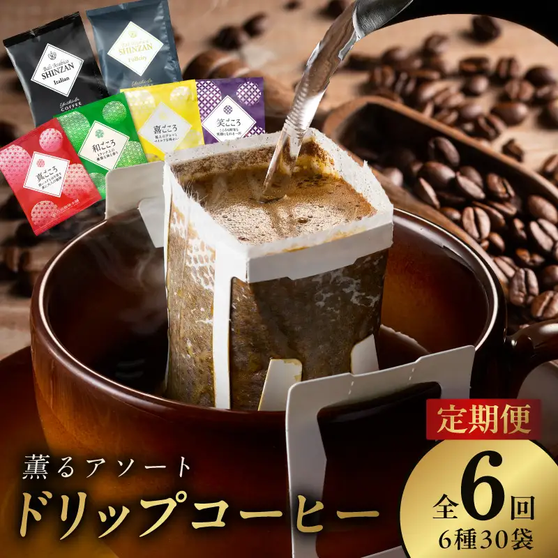 ドリップコーヒー 6種30袋 定期便 全6回【毎月配送コース】