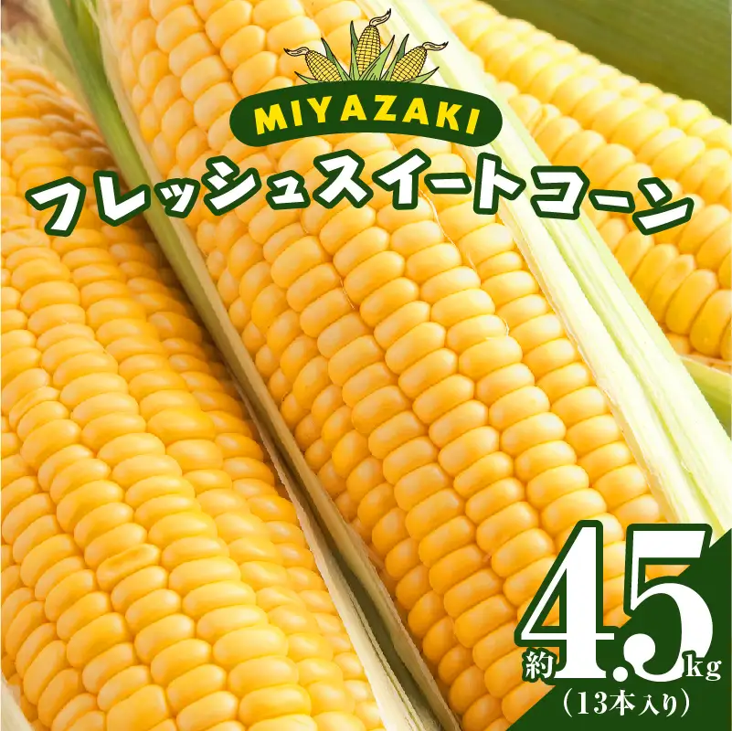 先行予約≪期間限定≫みやざきフレッシュスイートコーン(約4.5kg) とうもろこし 野菜 旬 おやつ 国産_T015-0045