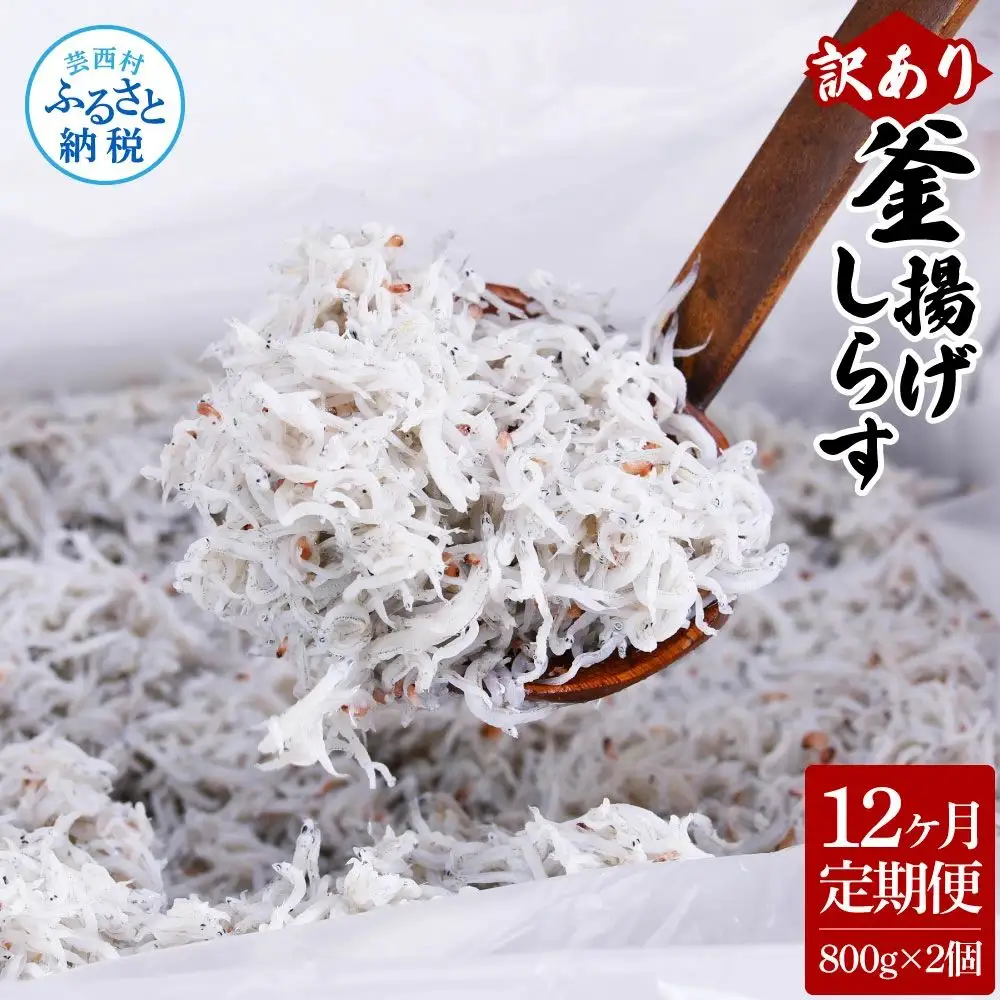 〈12ヶ月定期便〉訳あり 釜揚げシラス 800g×2個 