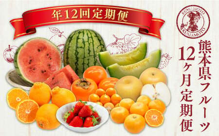 【12ヶ月定期便】熊本県フルーツ 12ヶ月定期便 ｜ フルーツ 果物 くだもの 苺 みかん 金柑 すいか メロン 梨 柿 旬 熊本県産