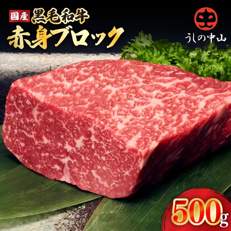 2235-1 黒毛和牛 赤身 ブロック 500g【 うしの中山 】 KN050-040 肉 牛肉