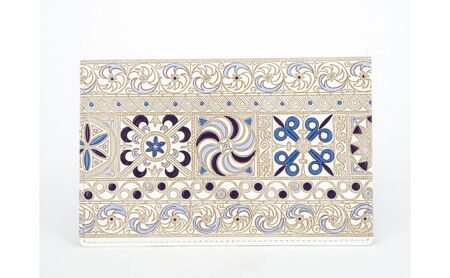 【文庫屋大関】パーソナルホルダー　錦紗＜紫＞【皮革工芸品】 民芸品 雑貨 日用品 牛革 イスラム文様 ギリシャ文様 