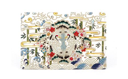 【文庫屋大関】パーソナルホルダー　むかい鶴【皮革工芸品】 民芸品 雑貨 日用品 鶴のデザイン 