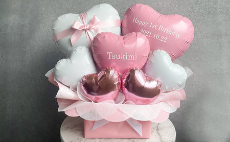 ハートバルーンアレンジメントpink インテリア 
