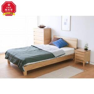 旭川家具 MUKU工房オリジナル ムク ベッド セミダブル ナラ 【 国産 無垢 インテリア 木製 ナチュラル すのこ セミダブル ベッドフレーム 北海道 】 _02931