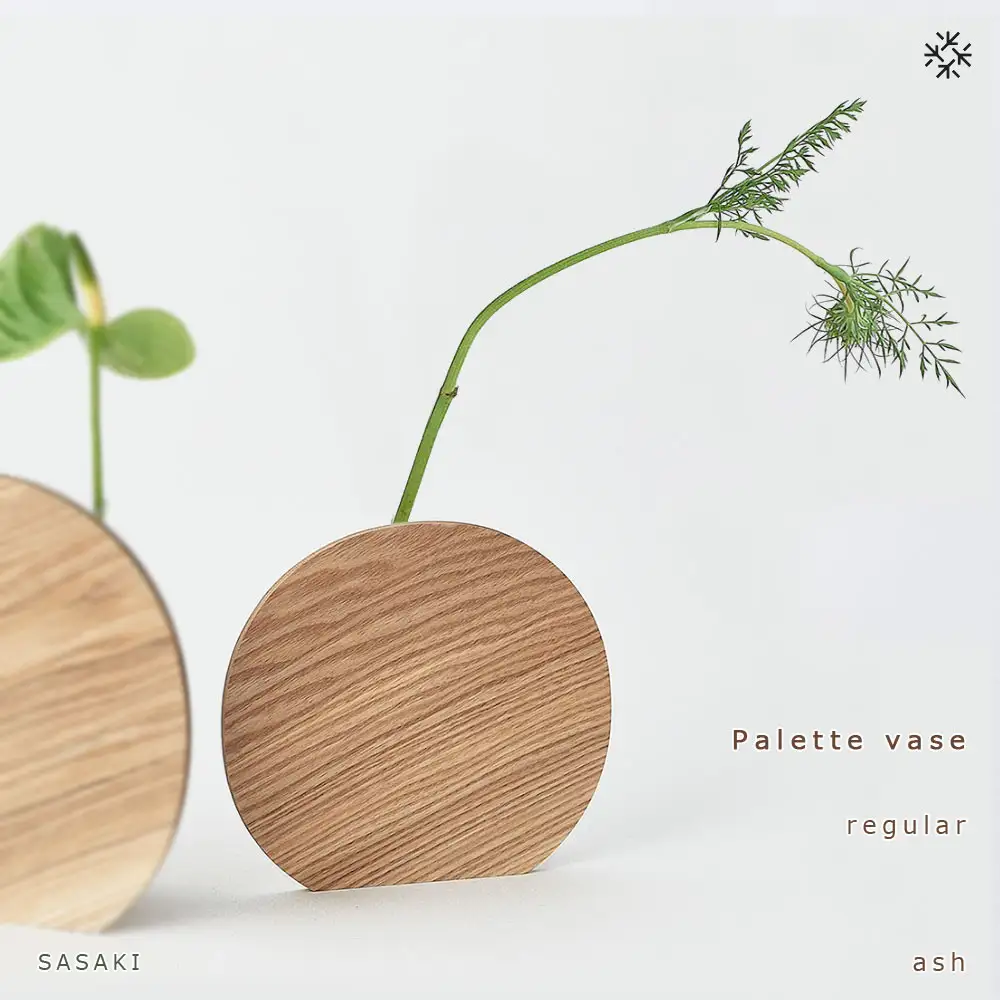 Palette vase -  regular　ash/SASAKI【旭川クラフト(木製品/一輪挿し)】パレットベース / ササキ工芸_03248