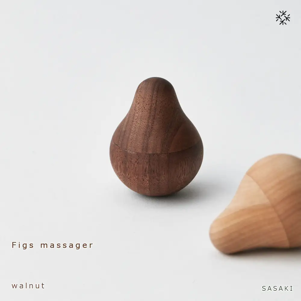 Figs massager 　walnut/SASAKI【旭川クラフト(木製品/ツボ押し)】フィグス マッサージャー / ササキ工芸_03272