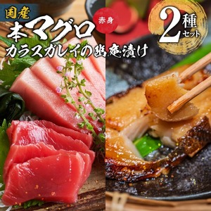 国産本マグロとカラスガレイの幽庵漬け詰め合わせ 2種セット_国産本マグロ カラスガレイ 幽庵漬け 詰め合わせ 2種セット 海鮮 海産物 本マグロ 赤身柵 真空パック マイナス60℃ 液体冷凍 ヨシマサ 久留米惣吉 福岡県 久留米市 お取り寄せ お取り寄せグルメ 送料無料 〔Cs334〕