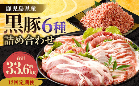 LS-502 【12ヶ月定期便】鹿児島県産黒豚 6種詰合せ(約2.8kg×12回)