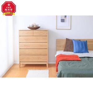 旭川家具 MUKU工房オリジナル ムク チェスト ナラ 【 国産 無垢 インテリア 木製 収納 ナチュラル キャビネット チェスト リビング ダイニング 北海道 】 _03228