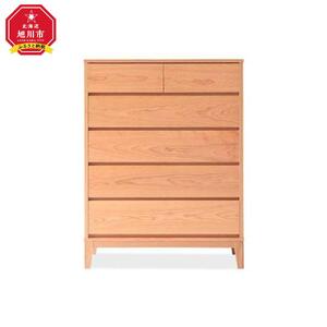 旭川家具 MUKU工房オリジナル ムク チェスト チェリー 【 国産 無垢 インテリア 木製 収納 ナチュラル キャビネット チェスト リビング ダイニング 北海道 】 _03229