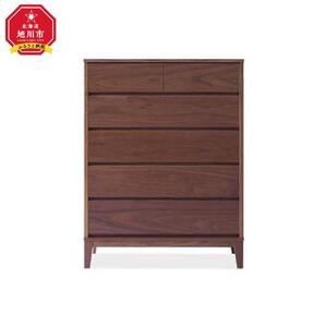旭川家具 MUKU工房オリジナル ムク チェスト ウォールナット 【 国産 無垢 インテリア 木製 収納 ナチュラル キャビネット チェスト リビング ダイニング 北海道 】 _03230