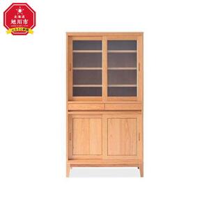 旭川家具 MUKU工房オリジナル ムク ダイニングキャビネット チェリー 【 国産 無垢 インテリア 木製 ナチュラル キャビネット 食器棚 キッチンボード 収納 キッチン ダイニング 北海道 】_03232