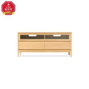 旭川家具 MUKU工房オリジナル ムク TVボード 120 ナラ 【 国産 無垢 インテリア 木製 収納 ナチュラル テレビボード テレビ台 ローボード AVボード リビング 北海道 】 _03237