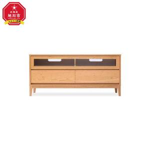 旭川家具 MUKU工房オリジナル ムク TVボード 120 チェリー 【 国産 無垢 インテリア 木製 収納 ナチュラル テレビボード テレビ台 ローボード AVボード リビング 北海道 】 _03238