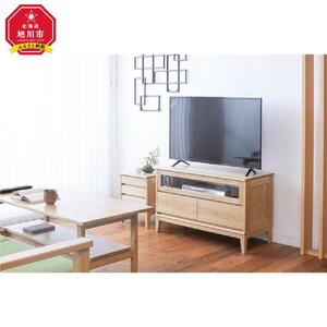 旭川家具 MUKU工房オリジナル ムク TVボード 90 ナラ 【 国産 無垢 インテリア 木製 収納 ナチュラル テレビボード テレビ台 ローボード AVボード リビング 北海道 】 _03240