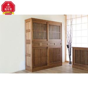 旭川家具 山室家具製作所 民芸家具 北の匠(H) No.1 水屋 150 ナラ 【 国産 無垢 インテリア 木製 収納 民芸 ダイニングボード 食器棚 キッチンボード ダイニング キッチン 北海道 】 _03243