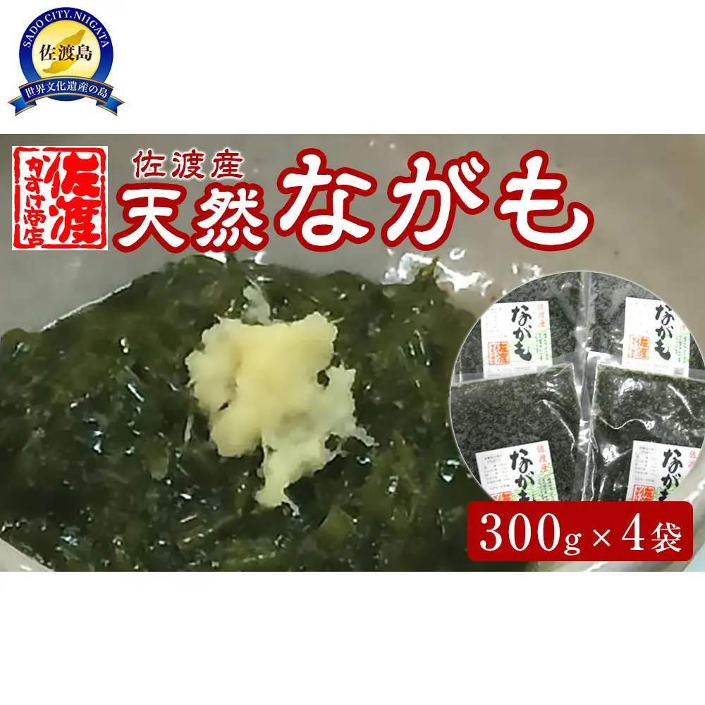 佐渡産 天然ながも（アカモク）300g×4袋