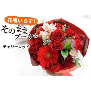 【水換え・花瓶のいらない花束】 そのままブーケ チェリーレッド スタンディングブーケ 生花 ギフト