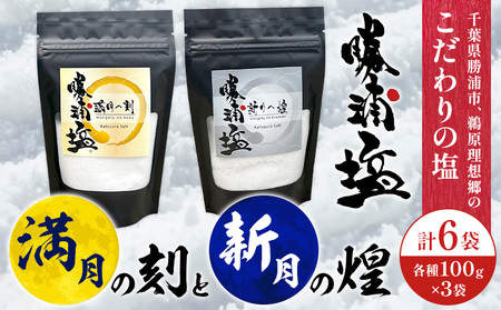 千葉県 勝浦市 満月の刻 100g と 新月の煌 100g 各3袋 セット 【配送不可地域あり】 《90日以内に出荷予定(土日祝除く)》 塩 勝浦塩 調味料