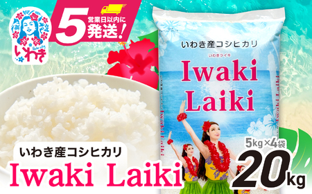 【白米】IwakiLaikiいわき20kg 白米 コシヒカリ