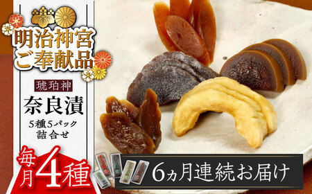 【全6回定期便】奈良漬 「琥珀漬」4種 1.19kg 詰め合わせ [ABAE047] 