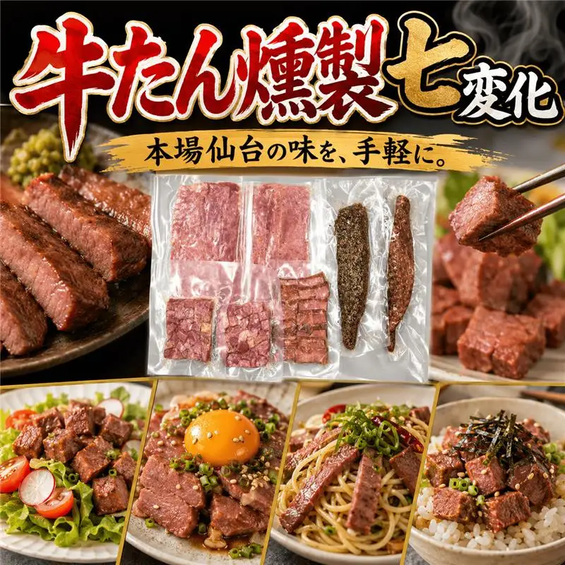 おつまみ 仙台牛タン つまみ すぐ食べられる燻製セット（4種）【ttru042】