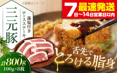 平田牧場 ロース ステーキ 800g  (100g×8枚) ※藻塩付 豚肉 とんかつ 生姜焼き[AJAP004]