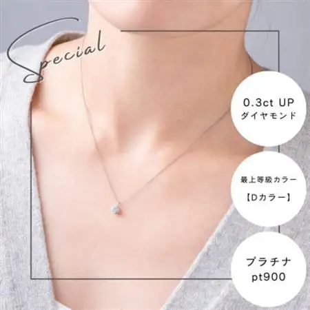 プラチナ最上等級【Dカラー】大粒ダイヤモンドネックレス 0.3ct UP【配送不可地域：沖縄県】【1469142】