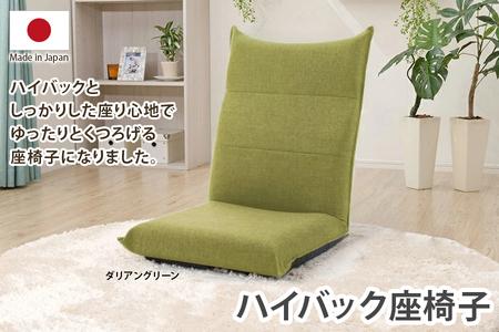 【ふるなび限定】ハイバック座椅子 ダリアングリーン FN-Limited-SP｜おしゃれ コンパクト 14段 リクライニング チェア 日本製 座いす セルタン [0383]