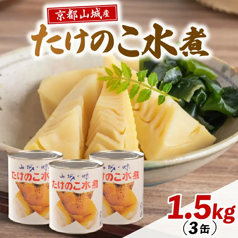 白子筍 水煮 1.5kg (500g×3)  缶詰 京たけのこ たけのこ水煮 井手町