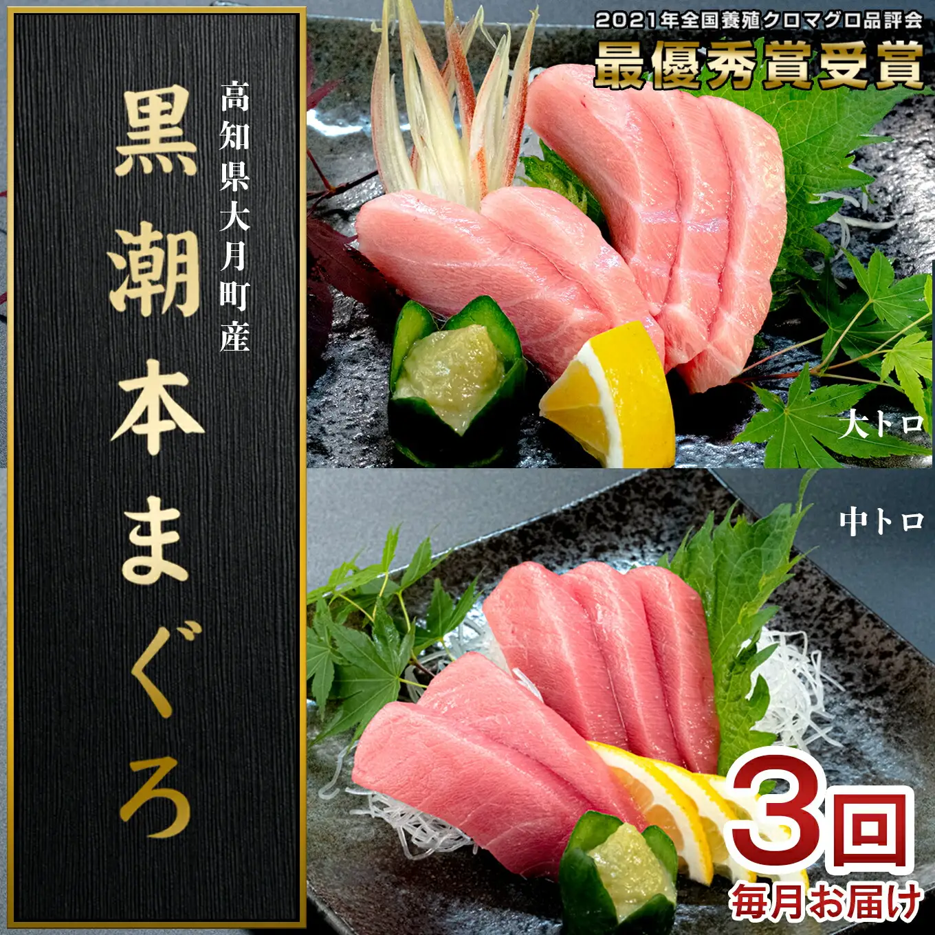 【3回お届け】黒潮本マグロ トロ好きのためのトロセット!