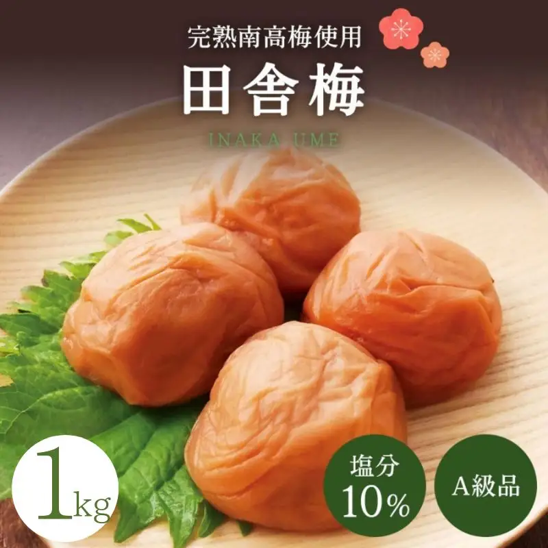 【A級品】紀州南高梅 田舎梅 1kg 塩分10％ / 梅干し 梅干 うめぼし 南高梅 国産 梅 うめ ウメ 完熟 健康 ご飯のお供 昔ながら 贈り物 ギフト プレゼント お取り寄せ せんのうめ 和歌山県 田辺市 仙宝【spo003-2】